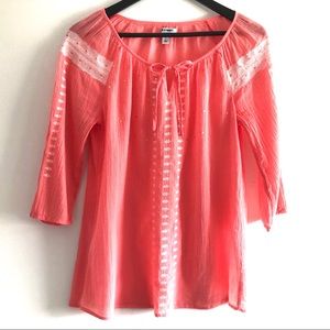 Old Navy Peach Drawstring Top, SZ PS, Like New